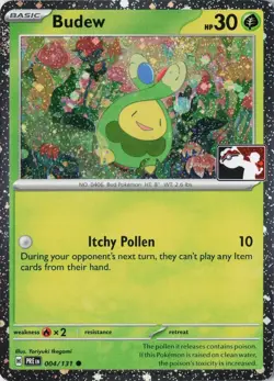 Budew Prize Pack Series 7 Cosmos Holo - Pokemon Prismatic Evolutions 004/131 LP - Image 1