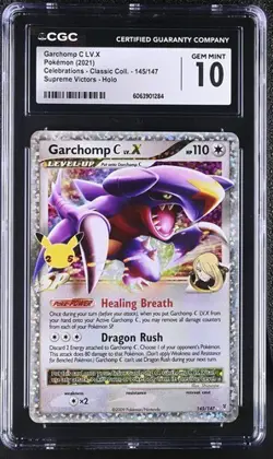 ✨✨✨ CGC 10 Garchomp C LV.X 145/147 Celebrations Classic Collection Holo Pokemon - Image 1