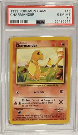 1999 Pokemon Base Set Charmander #46 PSA 10 - Image 1
