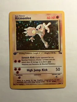 Pokemon Hitmonlee [1st Edition] #7 Pokemon Fossil - Image 1