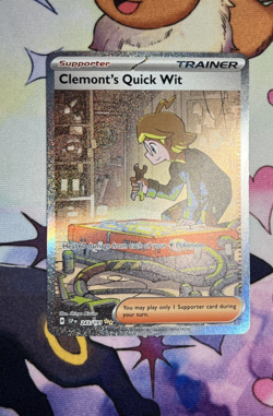 Pokemon Clemont's Quick Wit 243/191 Sv08: Surging Sparks SIR Holo - Image 1