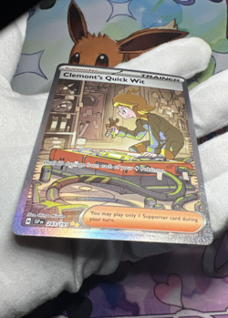 Pokemon Clemont's Quick Wit 243/191 Sv08: Surging Sparks SIR Holo - Image 3