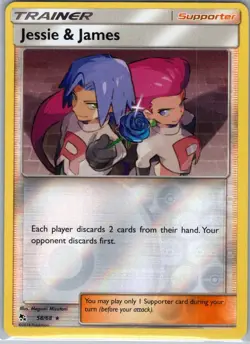 Jessie & James 58/68 Reverse Holo Hidden Fates - Pokemon Card - NM - Image 1