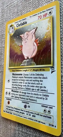 Pokemon TCG Clefable Holo Rare Card Base Set 2,5/130 LP - Image 2