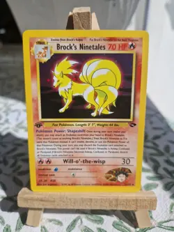 Brock's Ninetales 1st First Edition 3/132 Gym Challenge Holo Rare Pokemon Card - Image 1