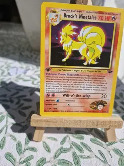 Brock's Ninetales 1st First Edition 3/132 Gym Challenge Holo Rare Pokemon Card - Image 5