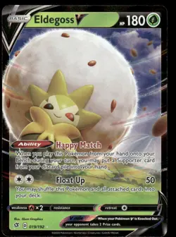 Pokemon Cards Eldegoss V 019/192 Rebel Clash Holo Rare V NM - Image 1