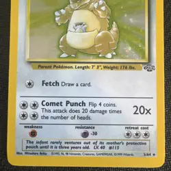Pokemon TCG Kangaskhan Jungle Holo Card 5/64 Unlimited Rare - Image 3
