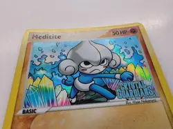 Pokemon TCG Meditite 56/100 Reverse Holo Stamped Common Crystal Guardian Light P - Image 4