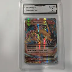 2016 POKEMON XY EVOLUTIONS MEGA CHARIZARD EX HOLO GMA GEM MT 10 - Image 1