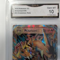 2016 POKEMON XY EVOLUTIONS MEGA CHARIZARD EX HOLO GMA GEM MT 10 - Image 2