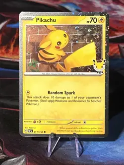 Pokemon Day 30th Anniversary - Pikachu 051 /162 Stamped 2026 Promo NM WITH SWIRL - Image 1