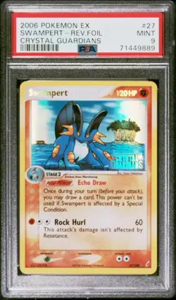 PSA 9 Swampert 27/100 Reverse Holo Foil Stamped Crystal Guardians 2006 Pokemon - Image 1