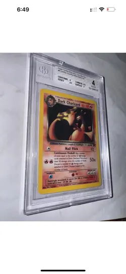 Pokemon Dark Charizard 4/82 Team Rocket Rare Holo bgs 4 LOW POP Rare - Image 4