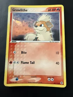 Pokemon TCG FireRed & LeafGreen Growlithe 64/112 Reverse Holo Light Play - Image 1