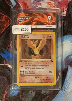 Ace 9 Moltres Holo 12/62 1st Edition Fossil Rare Graded Pokemon Card - Image 3