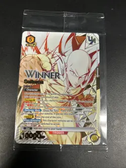 Union Arena One-Punch Man Rare Battle Saitama WINNER Card UEPR/OPM-1-018 Sealed - Image 1