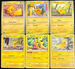 Pokemon TCG Pikachu Collection From 6 Different Art/Sets English Cards NM - Image 1