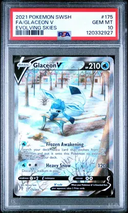 ❄ PSA 10 Glaceon V Alternate Full Art Evolving Skies 175/203 Pokemon Card ❄ - Image 1