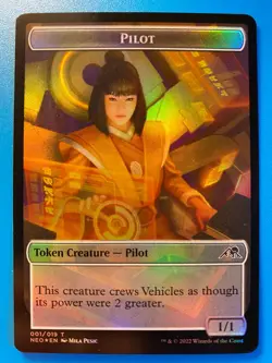 MTG 1x FOIL Pilot / Spirit Token Kamigawa: Neon Dynasty Magic Gathering x1 NM - Image 1