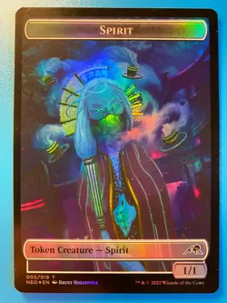 MTG 1x FOIL Pilot / Spirit Token Kamigawa: Neon Dynasty Magic Gathering x1 NM - Image 2