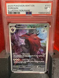 2025 Pokemon White Flare Zoroark #143 Illustration Rare PSA 9 - Image 1