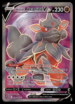 Hisuian Arcanine V (Full Art) 179/195 SWSH12: Silver Tempest Pokemon - Image 1
