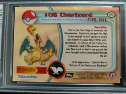 Graded PSA 5 CHARIZARD #6 FOIL 1999 Topps Pokemon T.V. *3D STAR PRINT* - Image 4