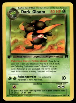 Pokemon TCG Team Rocket 1st Edition #36/82 Dark Gloom LP+ - Image 1