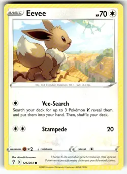 Eevee 125/203 Evolving Skies Common Non Holo NM Pokemon Card 125/203 - Image 1