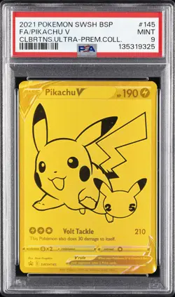 2021 POKEMON SWSH BLACK STAR PROMO #145 FULL ART/PIKACHU V PSA 9 - Image 1
