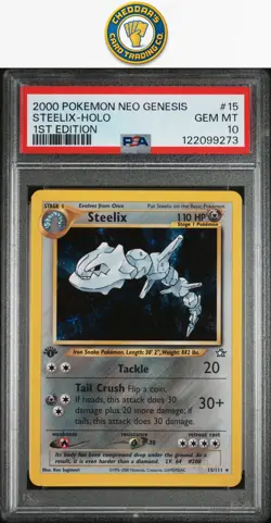 2000 Pokemon Neo Genesis (1st Edition) Steelix-Holo #15 PSA 10 (New Cert!) - Image 1