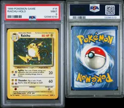 Pokemon TCG Raichu Holo Card 14/102 Base Set 1999 PSA 9 Mint - Image 3