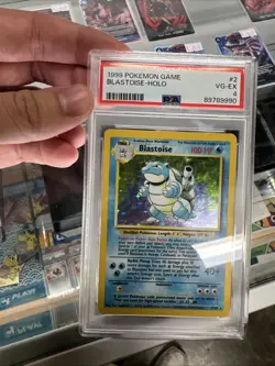 Pokemon TCG Blastoise Holo Unlimited Rare Card 2/130 Base Set PSA 4 - Image 1
