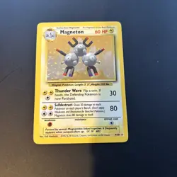 Pokemon TCG Magneton Base Set Holo Card 9/102 Unlimited - Image 1