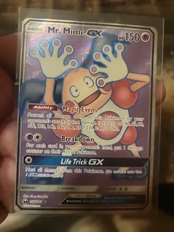 Mr. Mime GX (156/168) Celestial Storm Full Art Ultra Rare Pokemon Card Damaged - Image 1