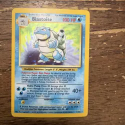 Pokemon TCG Blastoise Holo Rare Base Set 2/102 WOTC 1999 Vintage - Image 1