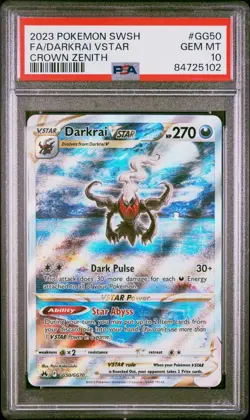 PSA 10 Darkrai VSTAR Crown Zenith Galarian Gallery GG50/GG70 Pokemon Card - Image 1