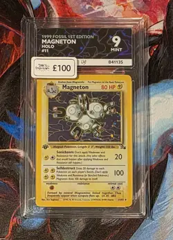 Ace 9 Fossil First Edition Mint Magneton Holo 11/62 Graded Pokemon Card - Image 3