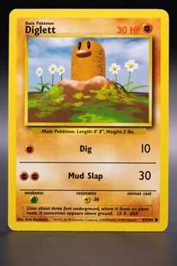 Pokemon - Diglett - 47/102 - Base Set COMMON Near Mint WOTC - Image 1