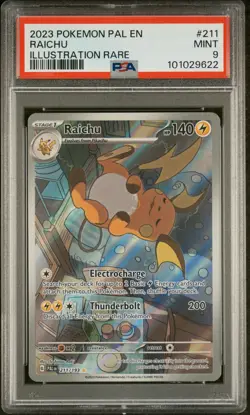 Raichu 211/193 Illustration Rare Pal En-paldea Evolved Pokemon PSA 9 - Image 1