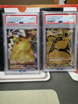 2020 22 Pokemon Sword Shield Pikachu VMax Vivid & Lost Origin PSA 10 Sequential - Image 1