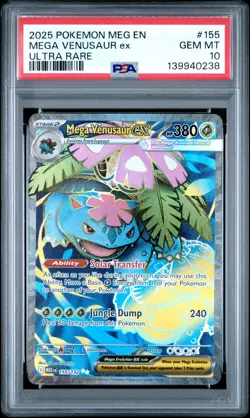 2025 Pokemon Mega Evolution Mega Venusaur ex Ultra Rare PSA 10 #155/132 - Image 1