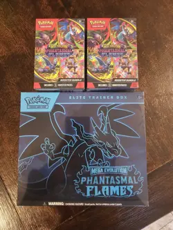 Pokemon Mega Evolution Phantasmal Flames ETB and 2x Booster Bundle - Image 1