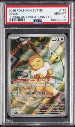 2025 POKEMON SVP EN-SV BLACK STAR PROMO #173 EEVEE PSA 10 - Image 1