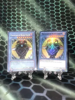 Yugioh Magician of Black Chaos PP01-EN001 & YGLD01 Secret Rare HEAVY Foil MustC! - Image 1