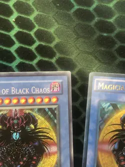 Yugioh Magician of Black Chaos PP01-EN001 & YGLD01 Secret Rare HEAVY Foil MustC! - Image 5