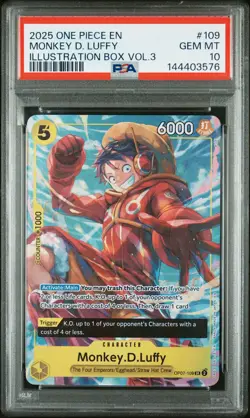 PSA 10 Monkey D. Luffy OP07-109 Illustration Box Vol.3 Promo One Piece - Image 1