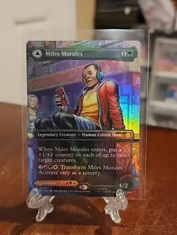NM Borderless Foil Miles Morales, MTG, Marvel's Spider-Man, Magic, 200 - Image 1