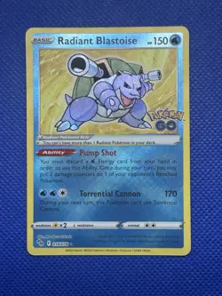 Pokemon Go TCG Holo Radiant Rare Radiant Blastoise 018/078 - Image 1